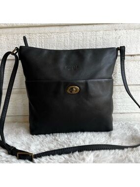 MARGOT Black Turnlock Clara Crossbody Bag Hobo Shoulder Bag